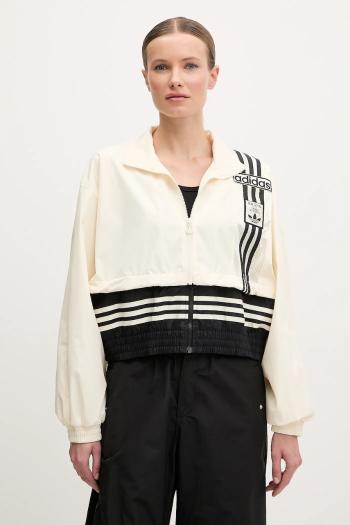 Bunda adidas Originals Woven Track Top béžová farba, prechodná, oversize, JD0096