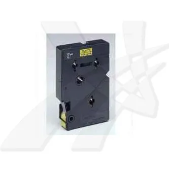 Brother originál páska do tlačiarne štítkov, Brother, TC-601, černý tlač / žltý podklad, laminovaná, 7.7m, 12mm