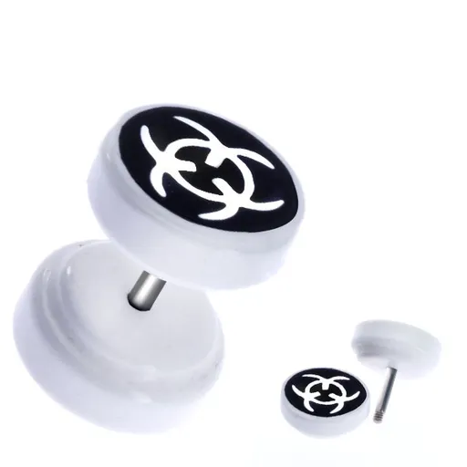 Okrúhly akrylový fake plug - symbol "BIOHAZARD"