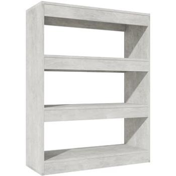 Shumee deliaca stena betónovo sivá 80 × 30 × 103 cm kompozitné drevo, 811704