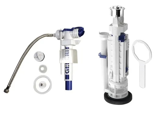 KERASAN - Splachovacia súprava s DUAL tlačidlom, spodné napúšťanie 3/8", chróm 752101