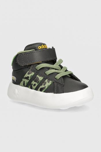 Detské tenisky adidas GRAND COURT MID LionKing čierna farba, IF4096