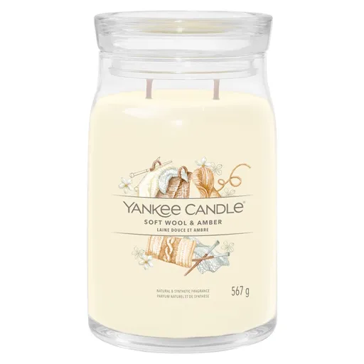 YANKEE CANDLE Signature sklo veľké 2 knôty Soft Wool