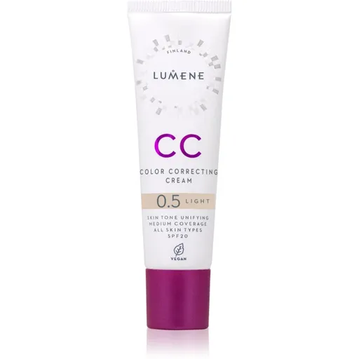 Lumene CC Color Correcting Cream CC krém pre jednotný tón pleti SPF 20 odtieň 0.5 Light (Cool) 30 ml