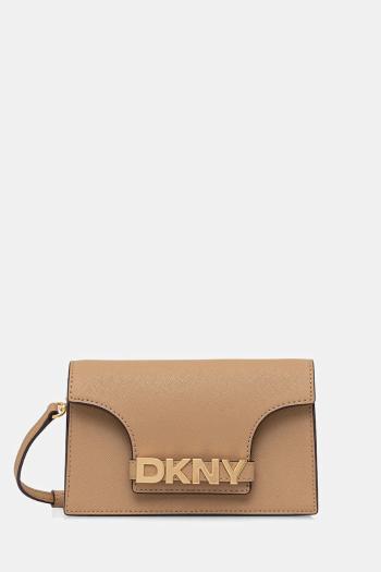Kožená kabelka Dkny béžová farba, R435OG58