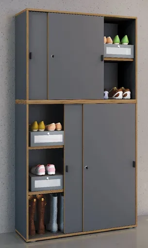 VCM Botník s posuvnými dveřmi „Salia“ B100 5dílná, antracitová