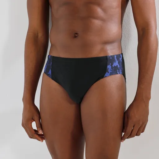 Slipové plavky s grafickým vzorom na boku