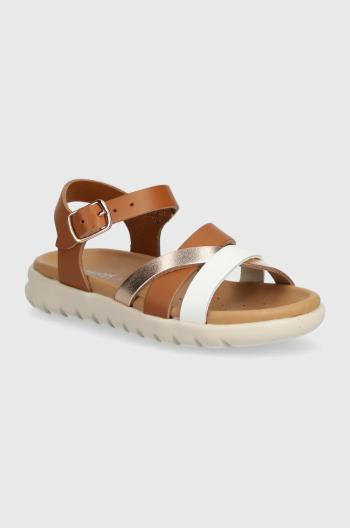 Kožené sandále Geox SANDAL SOLEIMA hnedá farba