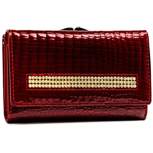 Dámska peňaženka z prírodnej kože zdobená zirkónmi - Lorenti