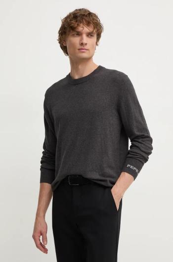 Sveter s prímesou vlny Pepe Jeans NEW ANDRE CREW NECK pánsky, šedá farba, tenký, PM702469