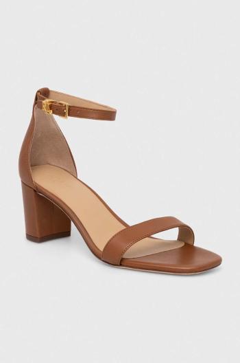 Kožené sandále Lauren Ralph Lauren Logan hnedá farba, 802927949002