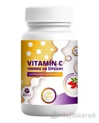 Tozax Vitamín C 1000 mg so šípkami tabliety s postupným uvoľňovaním 120 tabliet