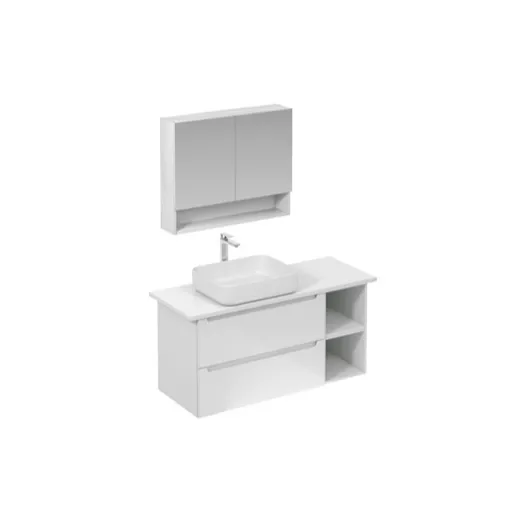 Kúpeľňová zostava s umývadlom vrátane umývadlovej batérie, vtoku a sifónu Naturel Stilla biela lesk KSETSTILLA003