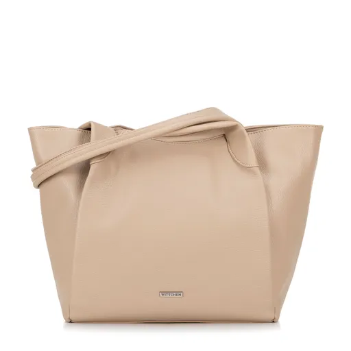 Dámska shopperka z mäkkej ekokože béžová 100-4Y-436-9