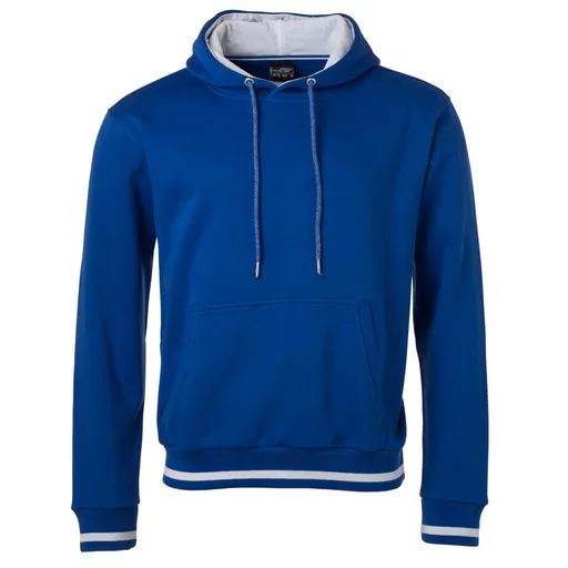 James & Nicholson (Daiber) Pánska mikina s kapucňou Club JN778 - Kráľovská modrá / biela | 3XL