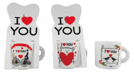 MAKRO - Hrnček I love you 3x3cm rôzne motívy