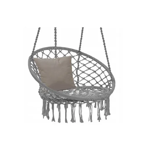 Záhradné závesné kreslo BOHO, 80 x 60 x 120 cm, sivá