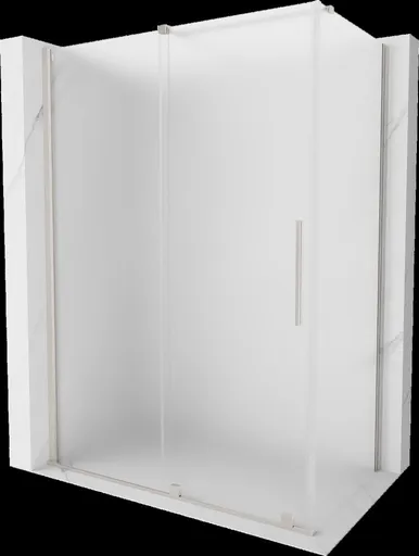 MEXEN/S - Velár sprchovací kút, posuvné dvere 160 x 100, dekor, nikel kartáčovaný 871-160-100-31-97