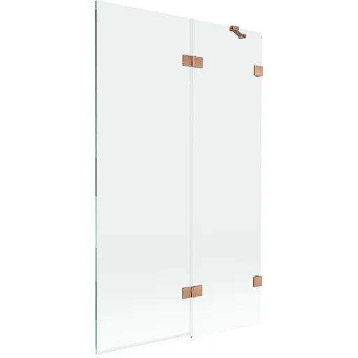 MEXEN/S - Lunar vaňová zástena 2-krídlová pravá 110 x 150, transparent, meď kartáčovaná 897-110-100-65-00-P