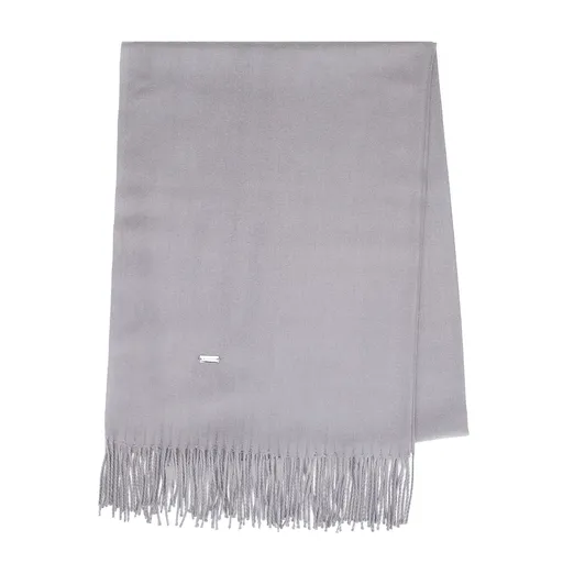 Dámsky šedý šál so strapcami – mäkký, štýlový a ideálny na chladné dni 101-7F-100-8