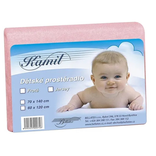 Bellatex Detské froté prestieradlo, ružová, 60 x 120 cm