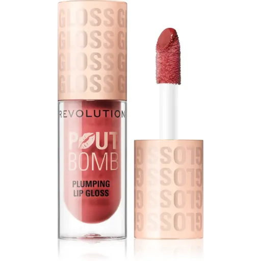 Makeup Revolution Pout Bomb lesk na pery so zväčšujúcim efektom odtieň Melba Warm Peach 4.6 ml