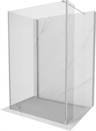 MEXEN/S - Kioto Sprchová zástena WALK-IN 125 x 80 x 40, transparent, chróm 800-125-080-221-01-00-040