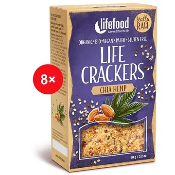 Lifefood CRACKERS Konopné s chia RAW BIO – 8 ks (1085)