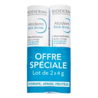 Bioderma Atoderm balzám Ultra-Moisturizing Lip Stick 2 x 4 g