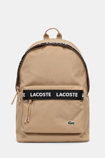 Ruksak Lacoste zelená farba, veľký, s nášivkou, NU4685NZ