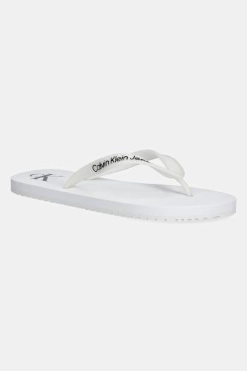 Šľapky Calvin Klein Jeans BEACH SANDAL TRANSPARENT TPU biela farba, YM0YM01267