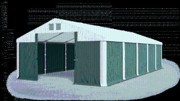Garážový stan 4x6x2m strecha PVC 560g/m2 boky PVC 500g/m2 konštrukcia ZIMA PLUS Biela Zelená Biela