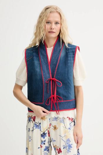 Vesta Renewed creative upcycling modrá farba, jednoradová, Renewed INTU x Answear