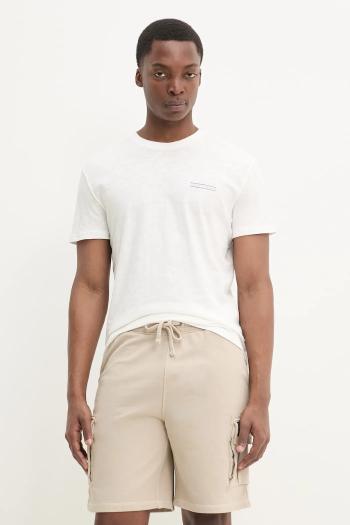 Bavlnené tričko Tommy Jeans pánske, biela farba, s potlačou, DM0DM21303