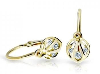 Cutie Diamonds Krásne detské náušnice zo žltého zlata s diamantmi C2265-10-10-X-1-D