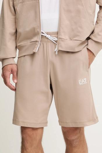 Bavlnené šortky EA7 Emporio Armani béžová farba, AF12681.7M000204