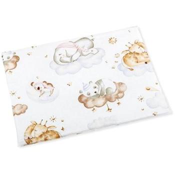 Bellatex pre kojencov – 42 × 32 cm – tenký – zvieratká na obláčiku (7220)