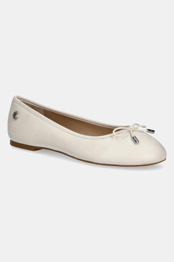 Kožené balerínky Lauren Ralph Lauren Jayna béžová farba, 802940728006