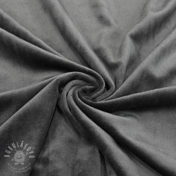 Elasztikus bársony anyag VELVET STRETCH dark grey