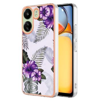 IMD MARBLE Ochranný kryt Xiaomi Redmi 13C / Poco C65 PURPLE FLOWER