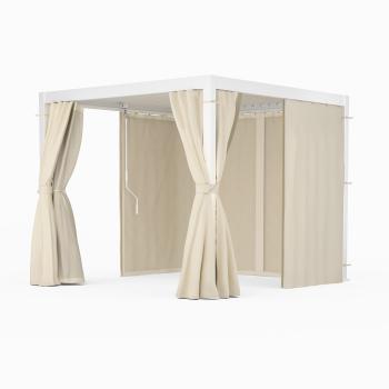 Blumfeldt LuminaHaven Pergola 3x3 so závesmi a moskytiérou