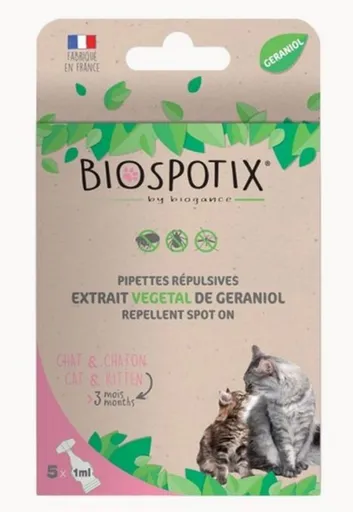 BIOGANCE Biospotix Cat spot-on s repelentným účinkom pre mačky 5x1ml  (od 3 mesiacov)