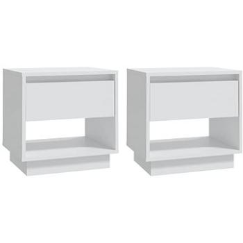 SHUMEE Nočné stolíky 2 ks biele 45 × 34 × 44 cm drevotrieska, 809513