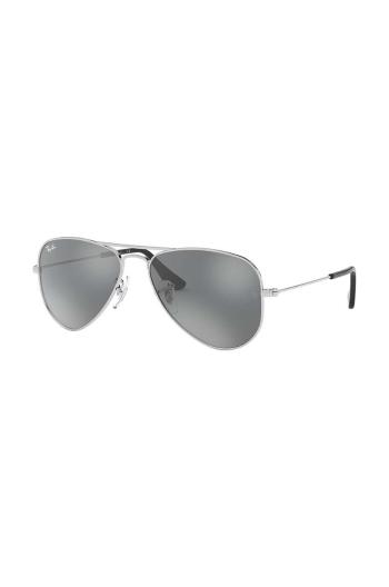 Dětské sluneční brýle Ray-Ban Junior Aviator šedá barva, 0RJ9506S