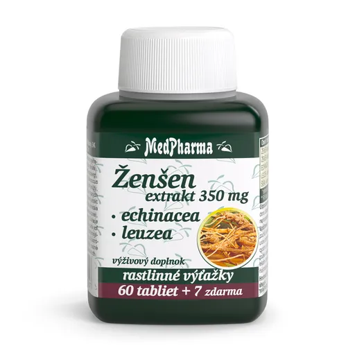 MedPharma ŽENŠEN 350 mg + Echinacea + Leuzea 60+7 tabliet