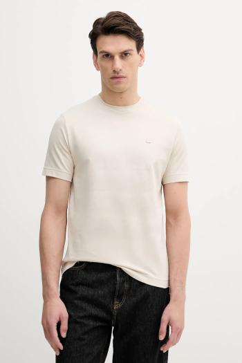Bavlnené tričko United Colors of Benetton pánske, béžová farba, jednofarebné, 3M4WU1088