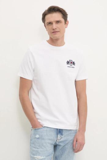 Tričko Tommy Hilfiger pánske, biela farba, s potlačou, MW0MW38076