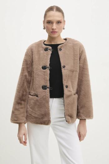 Bunda Answear.LAB dámska, béžová farba, prechodná, oversize