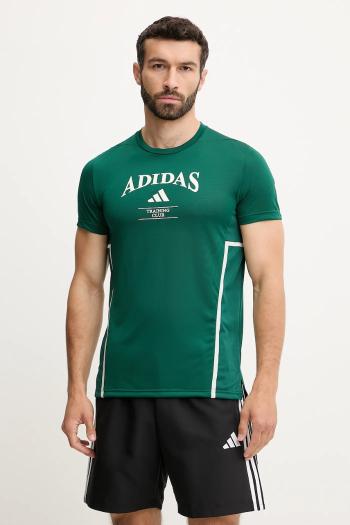 Tréningové tričko adidas Performance Designed for Training zelená farba, vzorované, JE8230