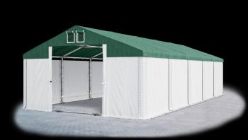 Garážový stan 4x6x2m strecha PVC 560g/m2 boky PVC 500g/m2 konštrukcia ZIMA PLUS Zelená Biela Biela